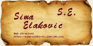 Sima Elaković vizit kartica